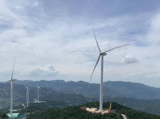 湖南江口风电场全部机组并网发电