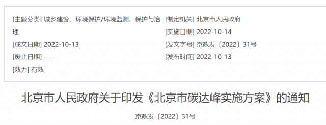 2030年风光总装机5GW！北京市碳达峰实施方案印发