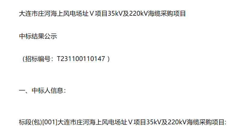 三峡能源250MW海上风电项目中标公示